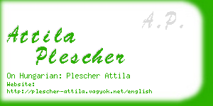 attila plescher business card